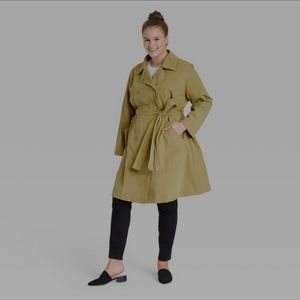 Ava & Viva Woman Green Trench Coat